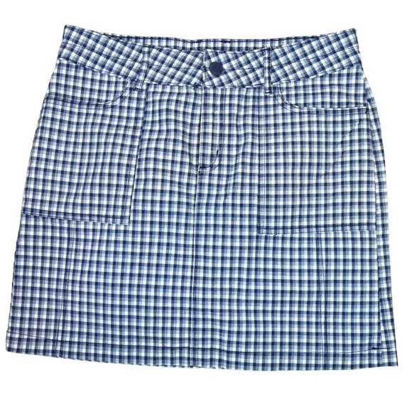 Lee Straight Fit Alyssa Mid-Rise Gingham Print Skort, Size 6 Medium - Picture 2 of 7